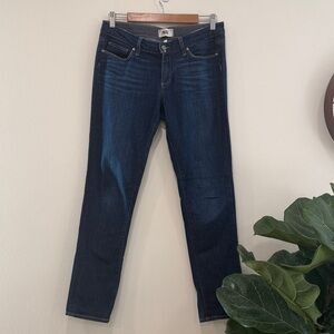 PAIGE Dark Wash Straight Leg Jeans